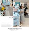 Plus Size Korean-Style Long Sleeve Gray Dress for Spring and Autumn
