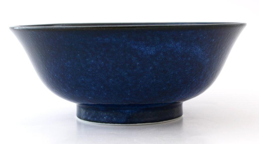 Mino Ware Unkai Ramen Schüssel, Reisschüssel, UdonSoba Nudelschüssel, ca.. 19cm Durchmesser x 7.7cm Höhe, Mikrowellen- und Spülmaschinenfest, Blau, Hergestellt in