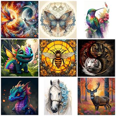 „Pasidaryk pats“ deimantų tapybos gyvūnų kryžminio dygsnio rinkinys „Mozaikos menas“ Deimantinis tapymas viso apskritimo / kvadratinio deimantinio namų dekoravimas
