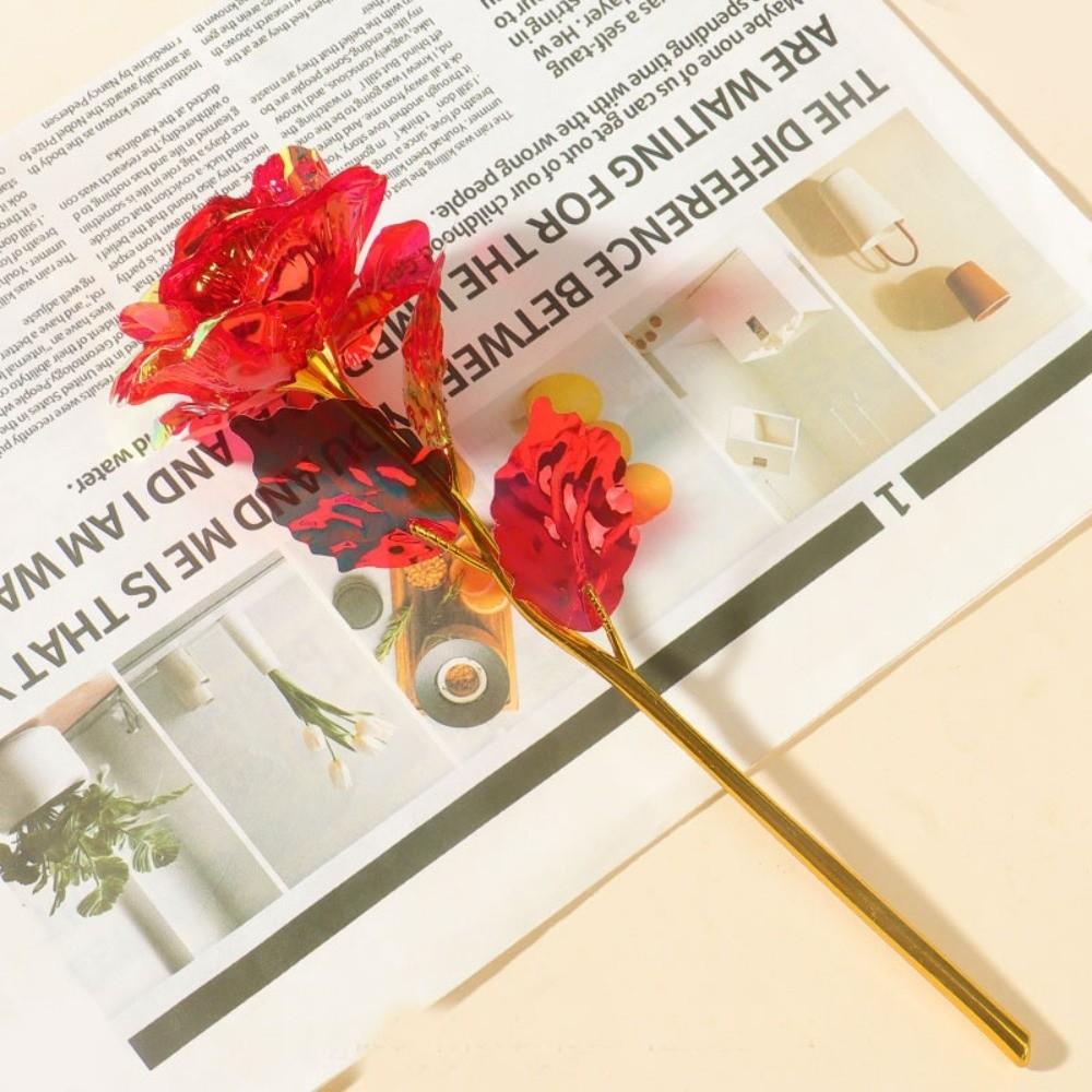 Colorful Gold Foil Rose Flower Handcrafted Artificial Crystal Flower Party Decoration