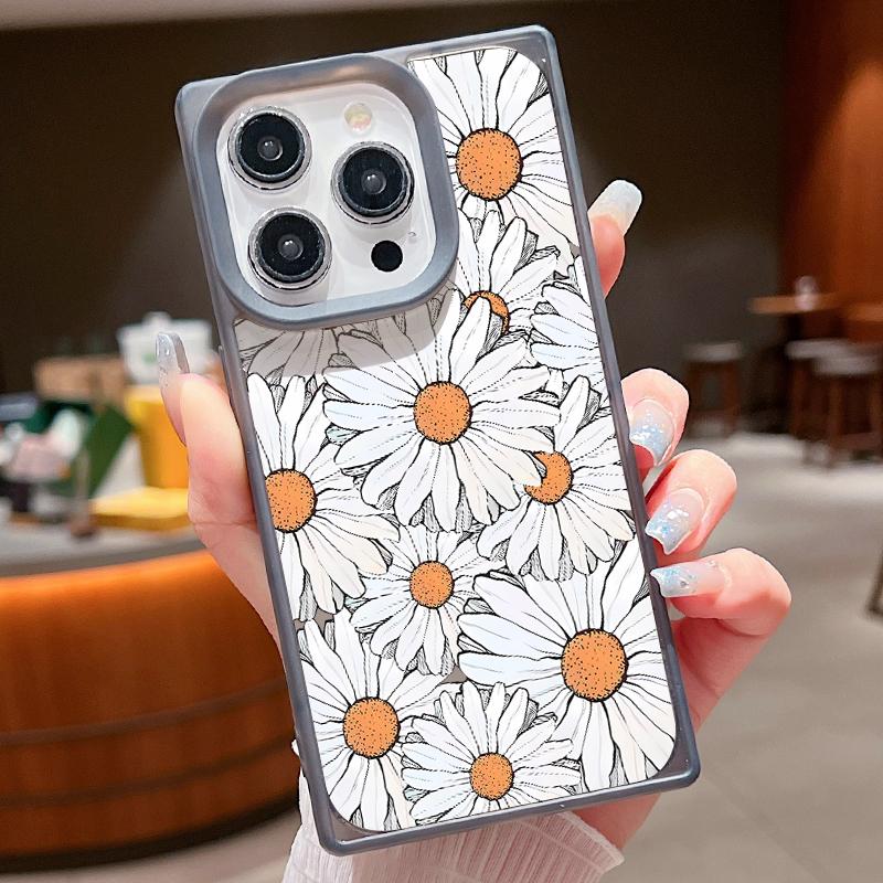 Moteblomstertrykk slankt mykt deksel til iPhone 16 Pro Max 15 Plus 14 13 Pro 12 11 Klar TPU støtsikkert silikongjennomsiktig telefondeksel