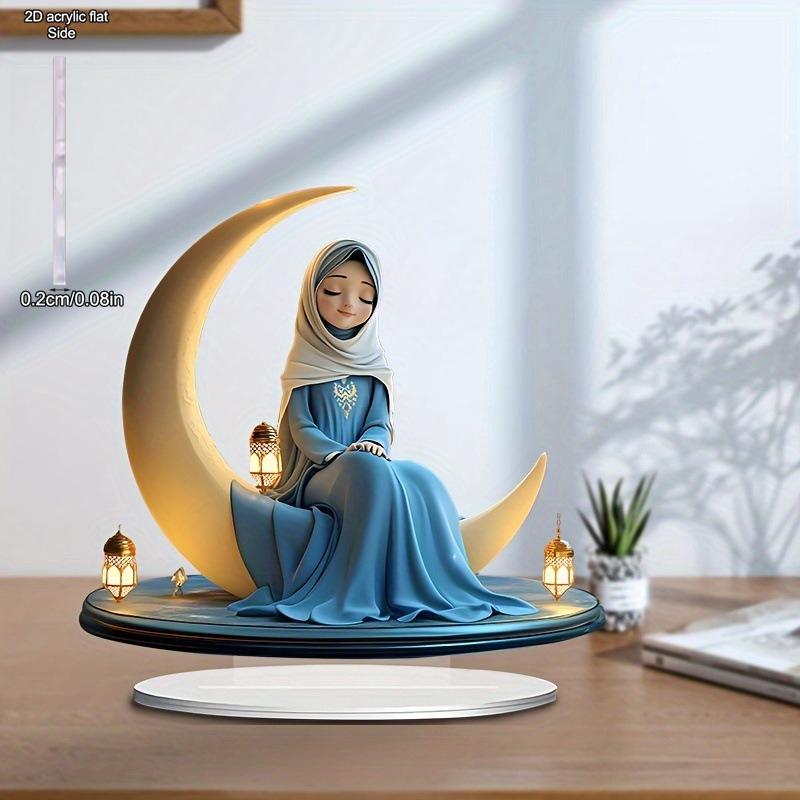 Nun and Moon Decorations - 2D Flat Acrylic Desktop Ornament, Wall Decor Art, Four Seasons Decoration, novelty home decor, Perfect Durable for Bedroom
