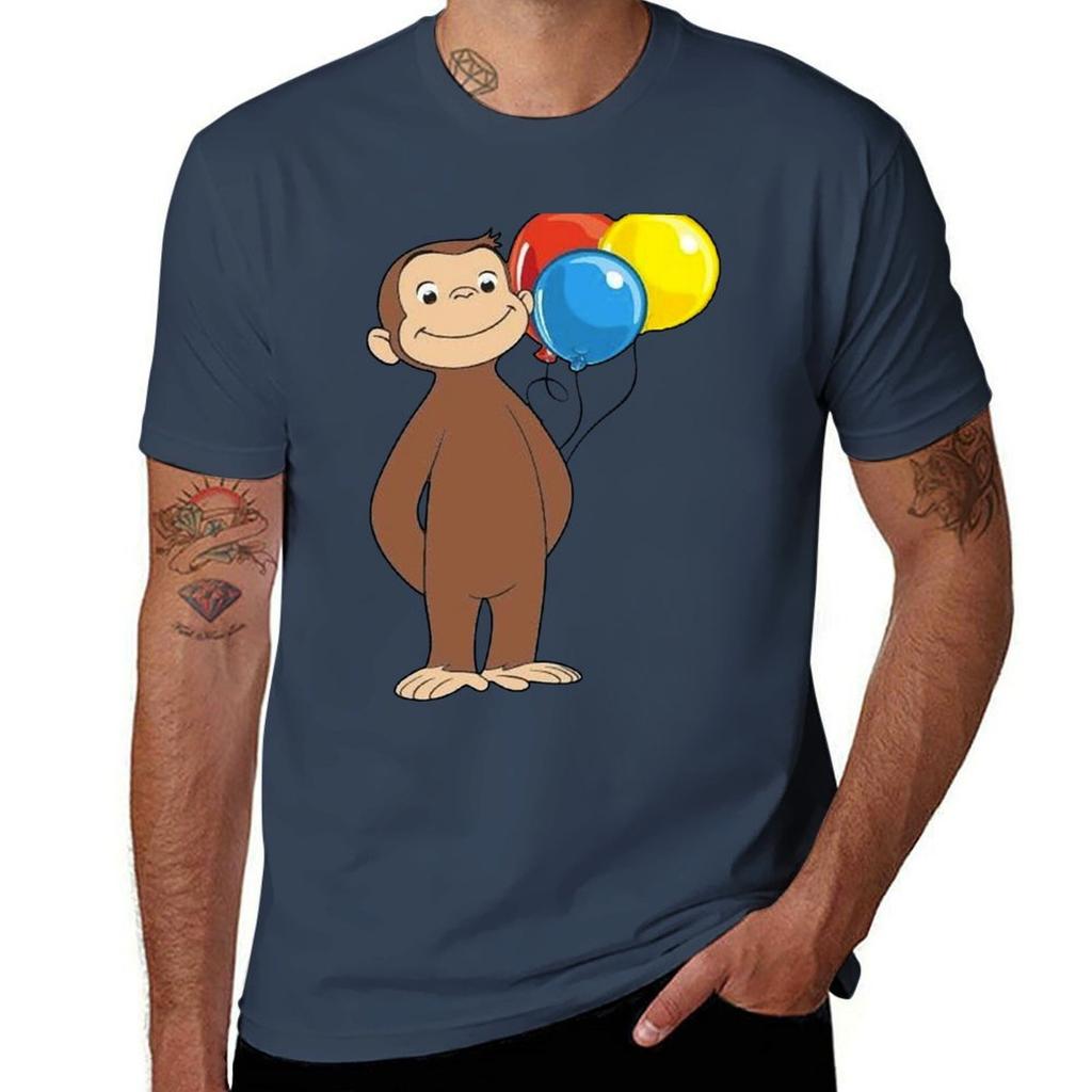 Curious George With Balloons Tshirt Holiday Outdoor Tshirt