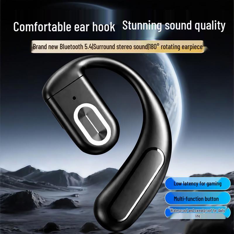 Wireless Noise-Cancelling Ear-Hook Bluetooth 5.4 Headset Z70