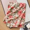 Pink Flower Print Women Winter Warm Scarf Hijabs Tassels Shawl Cashmere Pashmina Scarves Wraps