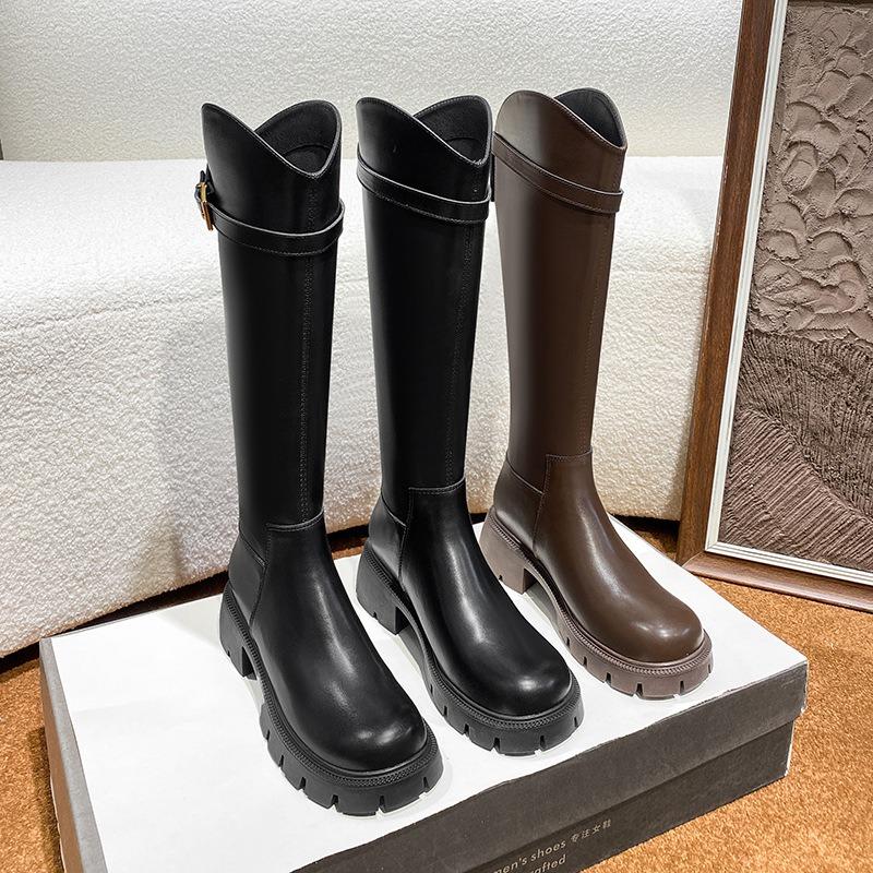 Knight boots for women, new thick-soled boots for women, knee-high boots for autumn and winter, thick high-heeled boots