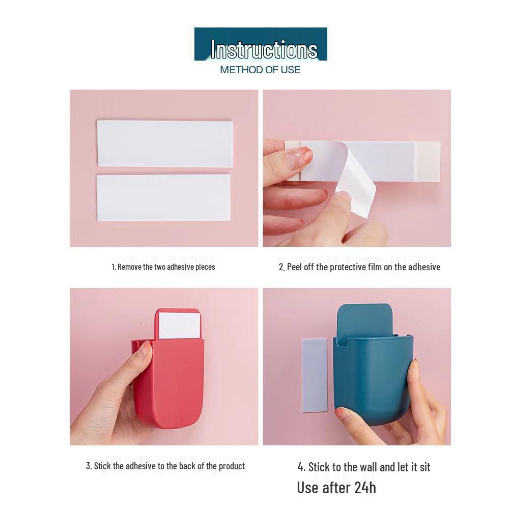 Punch-Free Wall-Mounted Remote & Phone Charging Storage Box