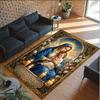 Virgin Mary Theme Crystal Velvet Rug Personalized Custom Name Text Soft Floor Mat Home Decor