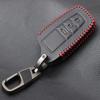 [IKT] Leather Smart Key Case for Toyota Vehicles, Black Red