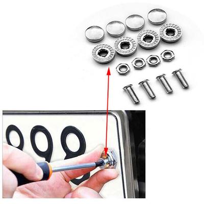 4 Pcs/Set Chrome Anti-Theft Screws Car License Alloy Plate Bolts Frame Screwscar