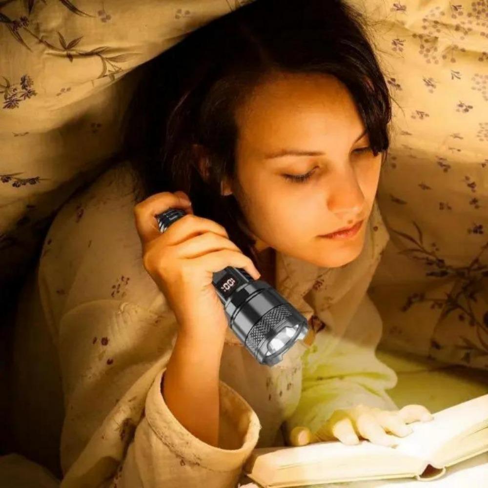 2024 Ny 7*LED Supersterk Lommelykt Oppladbar Innebygd Lommelykt Taktisk Lanterne Utendørs Arbeidslys Camping Fiskelys