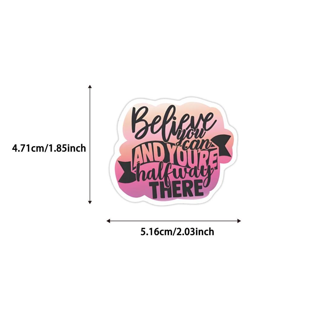 50pcs Motivational English Slogan Graffiti Stickers for DIY Notebooks & Luggage