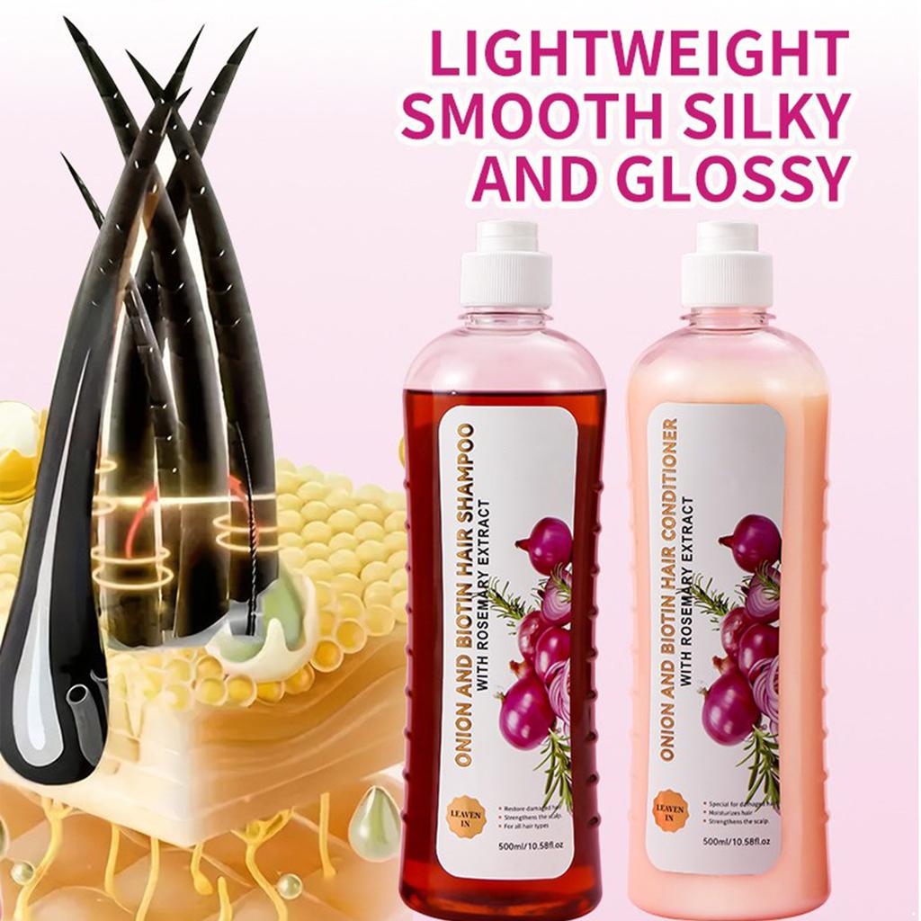 500ml Rosmarin Zwiebel Haarshampoo und Spülung Duo - Tägliche Anwendung für langanhaltende Hydratation und tiefe Nährpflege