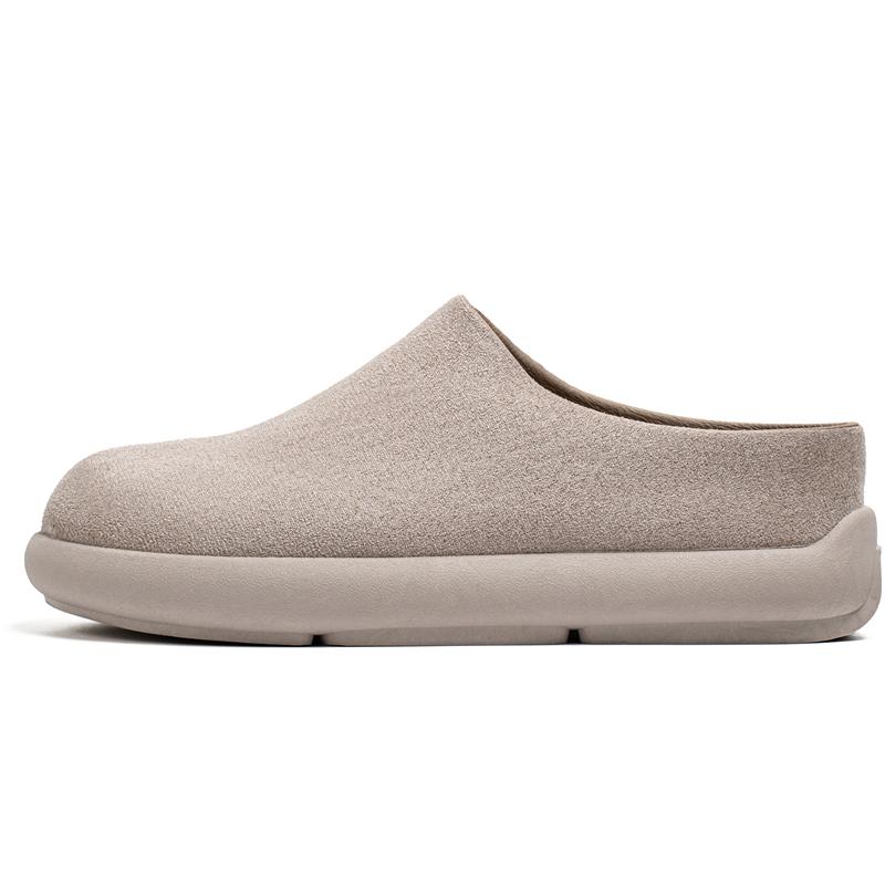 Men's Buck Ken Slip-On Half Slippers Big Head Mules Rubber Bottom Adult Commute Clogs Easy Wear Comfortable Lazy Shoes