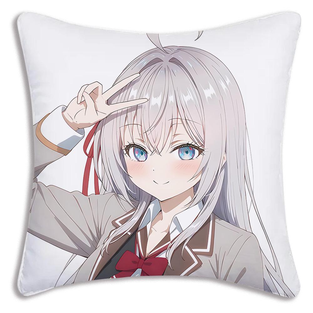 Alya Speaks In Russian Masachika Pillow Covers Cartoon Sofa Decorative Home Double-Sided Printing Short Plush Cute Cushion Cover