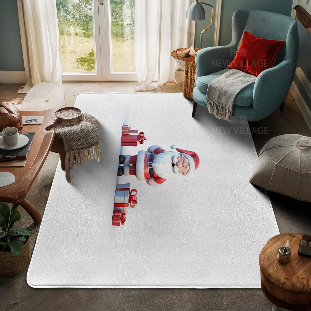 House Entrance Carpet Home Door Mat Living Room Bath Foot Bathroom Non-slip Water Absorption Rugs Bath Merry Christmas Winter