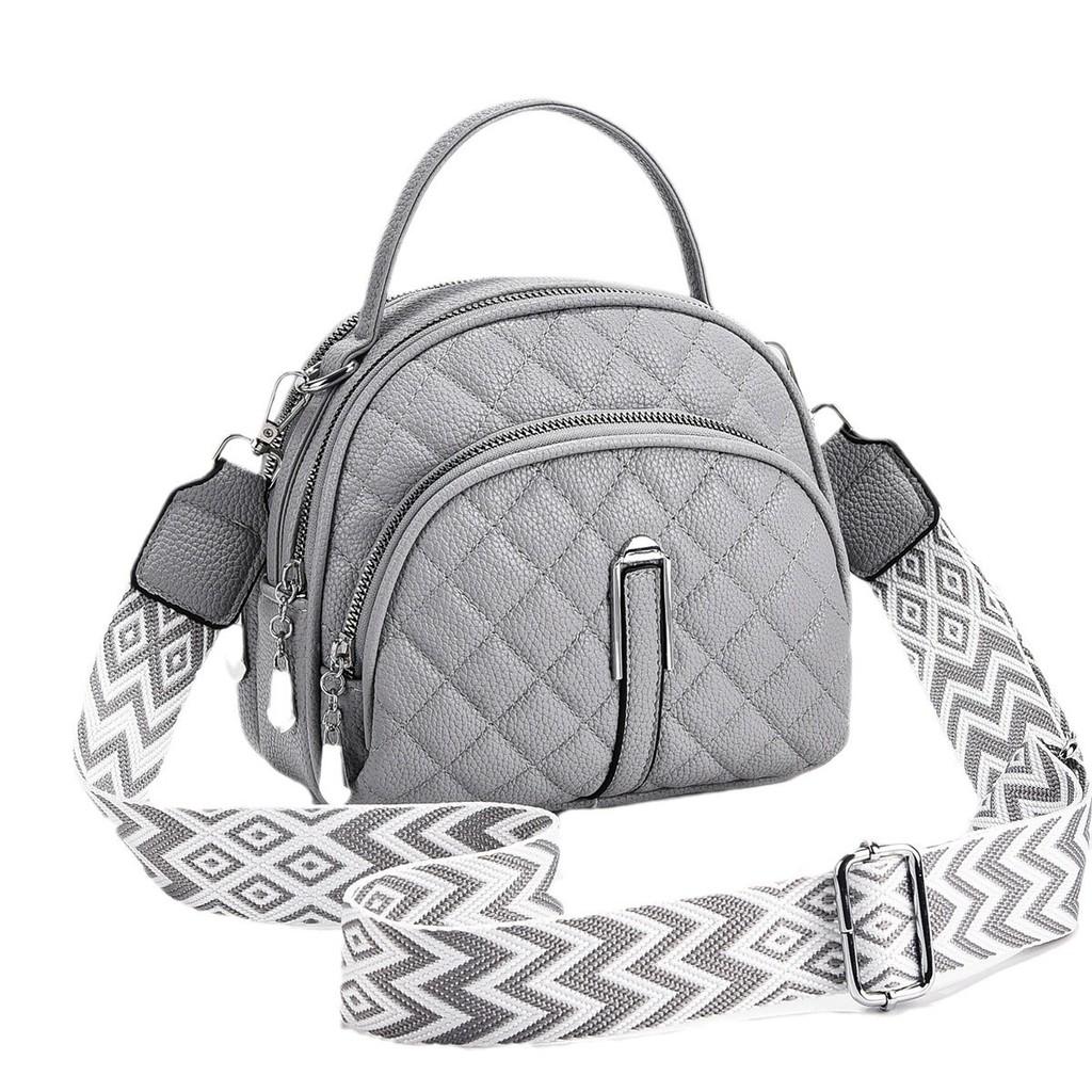 Stylish Mini Quilted Handbag Elegant Pu Material Versatile Shoulder Crossbody Bag Black Blue Khaki Gray White Pink