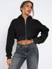 Streetwear Womens Short Sleeve Hoodie With Zipper For Fall Winter Casual Wear