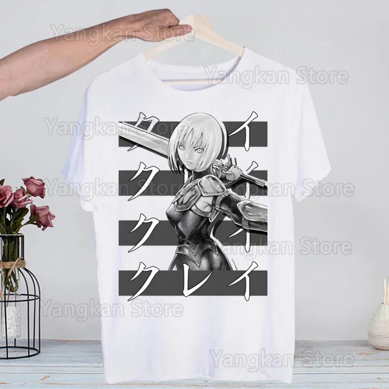 Claymore Anime Clare Miria Manga Fashion T-Shirt For Men Casual Tops Short Sleeve Waifu Men's Tshirt Cute Printing Shirt