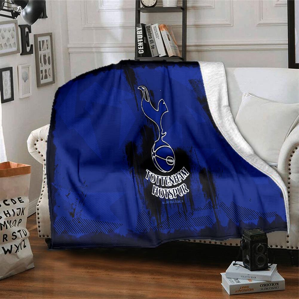 Tottenham Wappen Design Flanelldecke, Weiches Polyester, Modernes Design, Ganzjahres- für Camping, Reisen, Geschenke für Feiertage oder Geburtstage