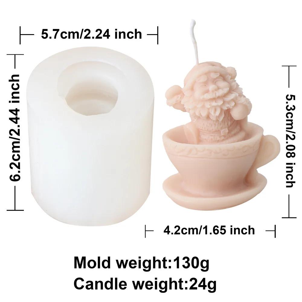 

Рельефная чашка для чая Санта-Клаус, шарф для изготовления свечей, снеговик, гипсовая кукла, силиконовая форма, рождественская шапка, борода, гном, мыло, подарки, домашний декор