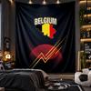 Wall Hanging Tapestry Belgium Football Print Cloth for Living Room Bedroom Home Decor