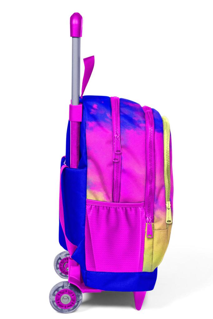 Tříkomorový školní batoh na kolečkách s barevným batikovaným vzorem pro děti Coral High Kids 23957