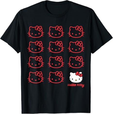 Sanrio 2026 Summer Comic Form Hello Kitty Image 100 Cotton Printed Casual Tshirt Adult Children Parentchild Top Homewear Y2k