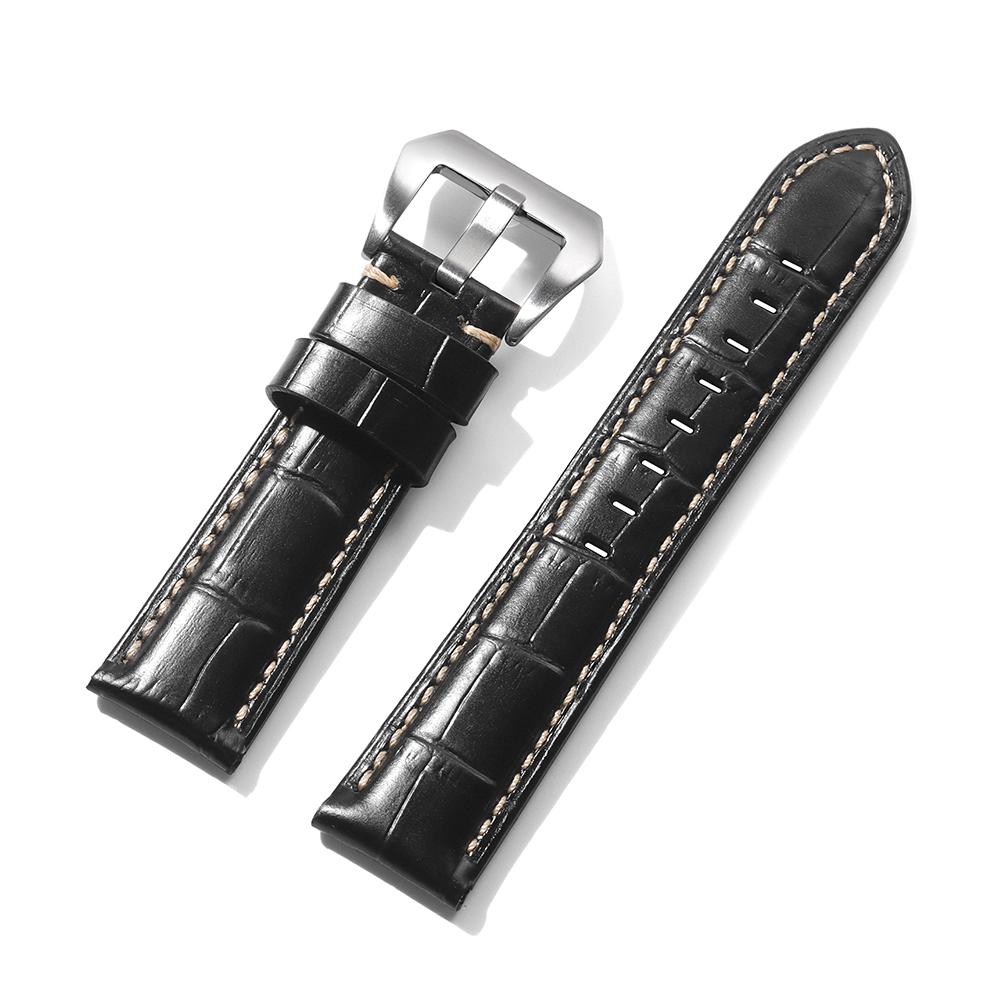 High Quality Genuine Leather Watch Strap 20mm 22mm 24mm 26mm Men Watchband Black Brown Blue Cowhide Leather Wristband Matte Belt