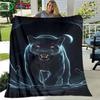 Fashion Panther Leopard Pattern Blanket Flannel Thin Blanket Portable Home Travel Office Lunch Break Blanket Birthday Gift