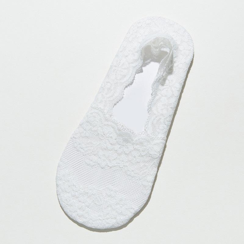 Women's Invisible Lace Boat Socks - Low Cut, Anti-Odor, Non-Slip, Cotton Bottom, Ice Silk, No-Show, Summer