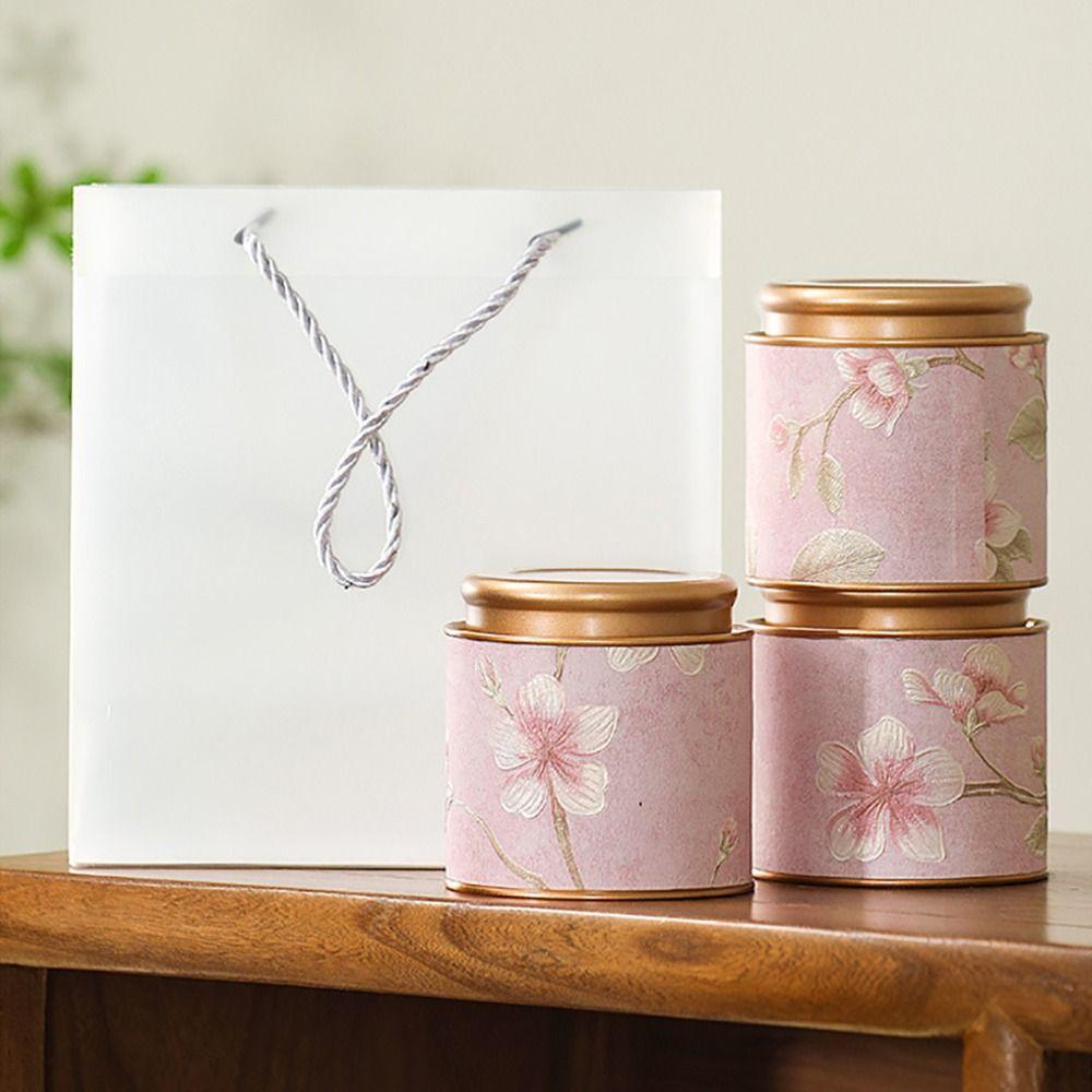 1Pcs 10/19cm Tea Sealed Jar Green Black Tinplate Storage Can Durable Empty Tea Can