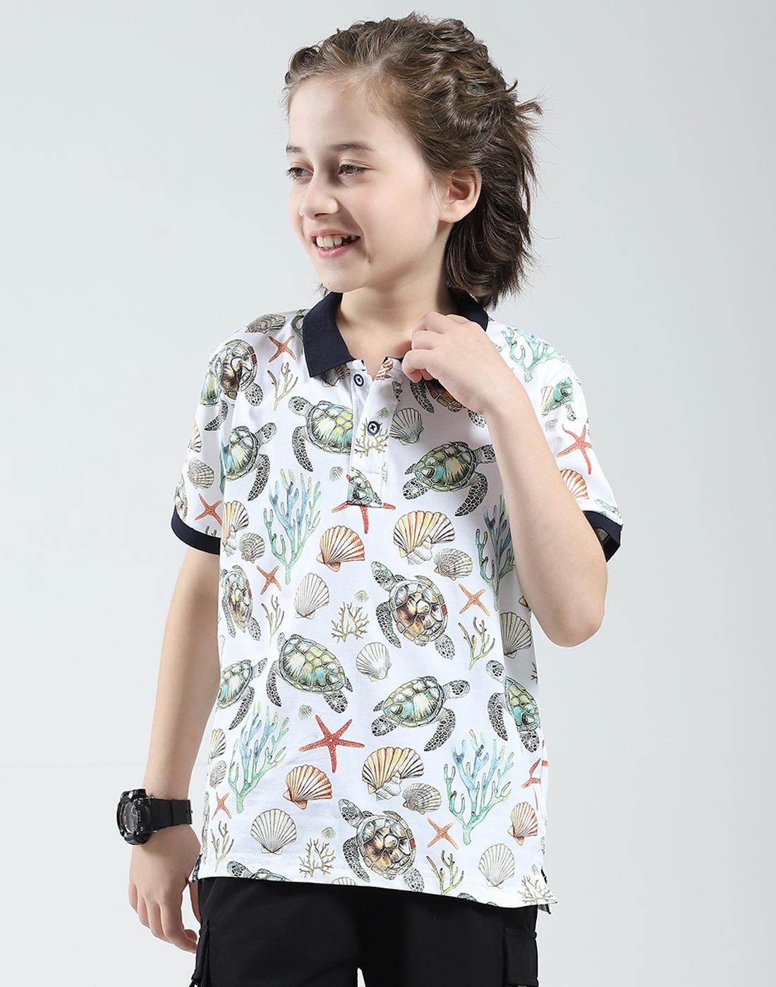 Monte Carlo Boys Printed Collar Neck Tshirt 5-6 Years