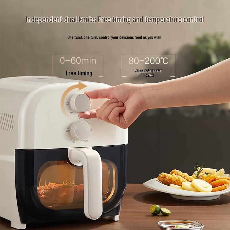 SUPOR 5L Automatic Visible Air Fryer with No-Flip Feature