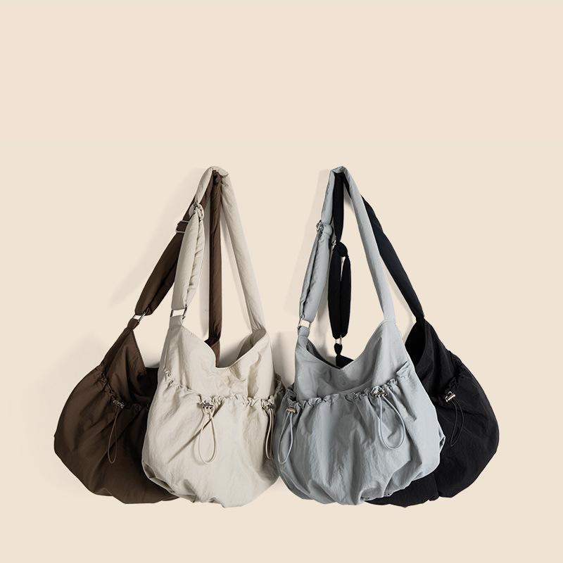 Commuter Shoulder Bag High Capacity Premium Drawstring Summer Velcro Crossbody Bag