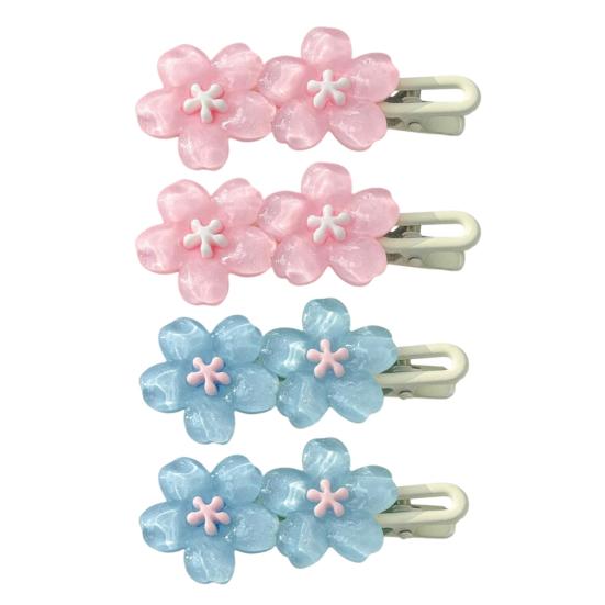 4 Stuks Meisjes Haarspeld Macaron Kleur Kersenbloesem Haarclips Parelmoer Textuur Stabiele Golvende Pony Haarspelden Haaraccessoires