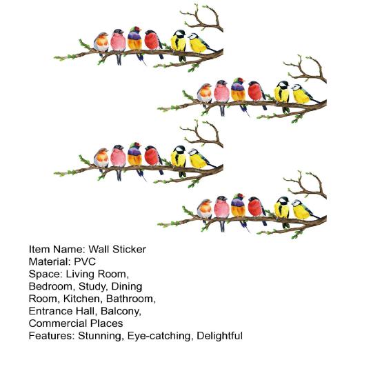 Birds on The Tree Branch Wall Sticker Removable Peel And Stick Wall Decal
