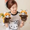 Stuffed Plush Animals Toys Hand Finger Story Puppet Kawaii Dolls Educational Baby Toys Red Panda Children GIft