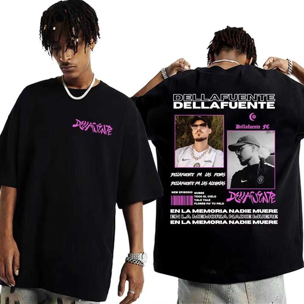 Rapper Dellafuente Tour Cover Graphic Men Women Cotton Short Sleeve T Shirts Harajuku Hip Hop Punk Oversized Casual Sports Tops