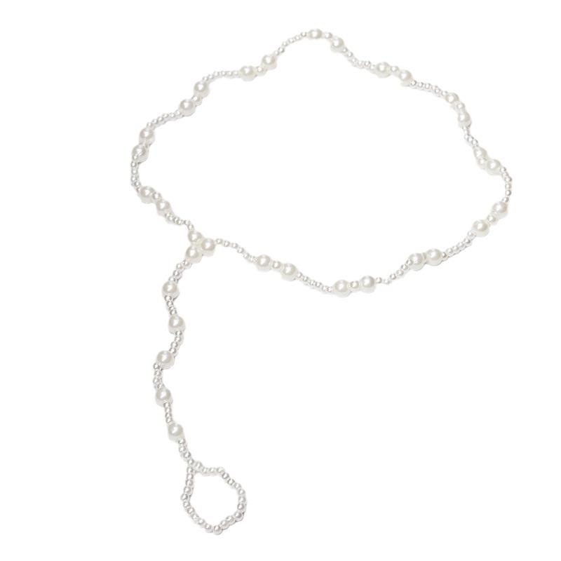 eBay European and American New Hot-selling Fashion Simple Double-layer, Beach Anklet Pearl Foot Ring Two-piece Set