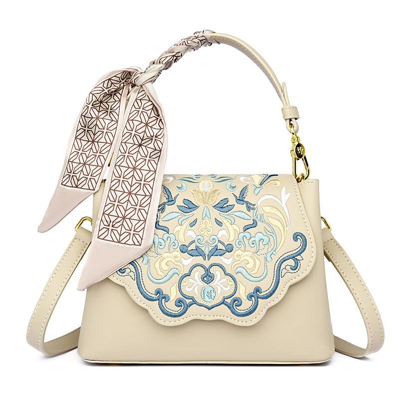 Tasche Crossbody-Tasche, Neue High-End-Damentasche, Modische Retro-Kunst, Schultertasche mit chinesischem Stil Stickerei