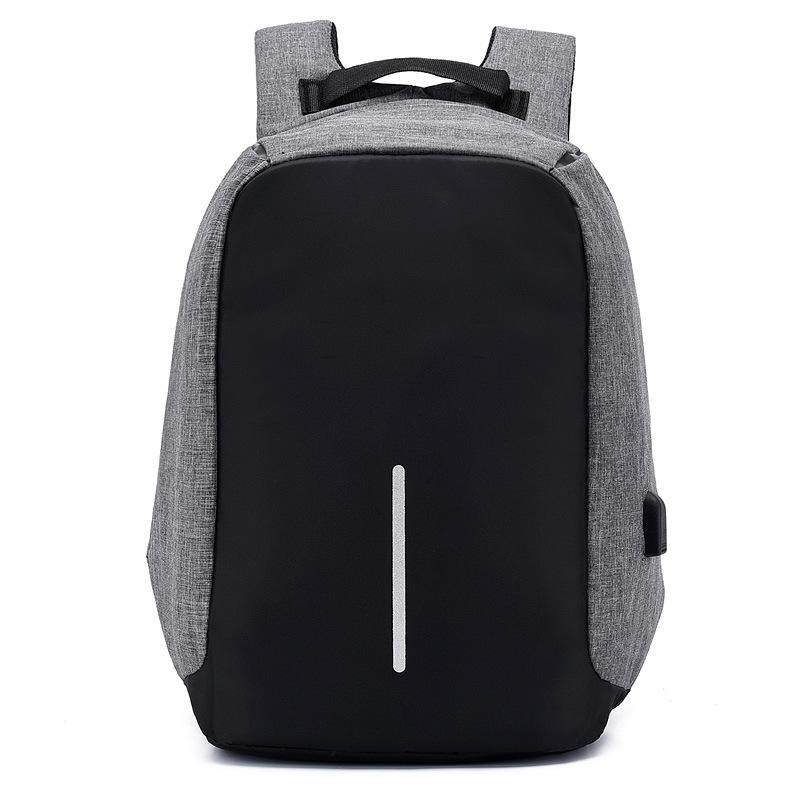 Men's Large Capacity Travel Backpack - Rechargeable & Simple Design for Students and Business