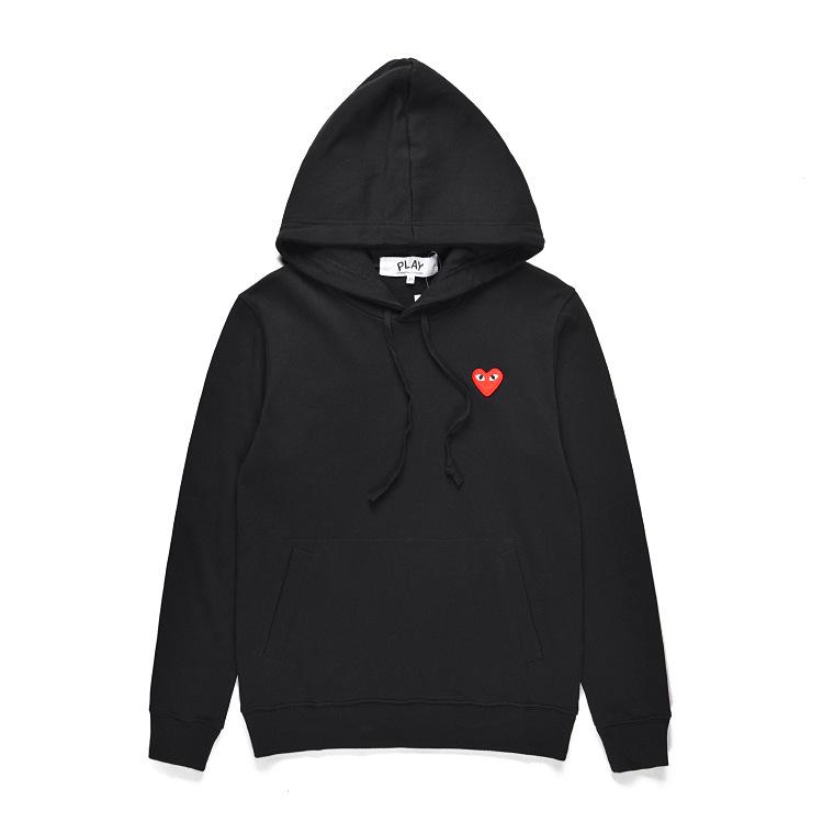 HEYPLAY Trendy Unisex Heart Terry Hoodie - Red Heart Classic Pullover