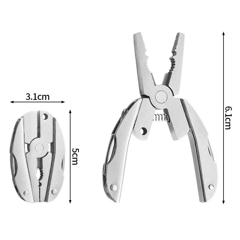 Outdoor Mini Multi-purpose Pliers Portable Stainless Steel Plier Multifunction Screwdriver Hand Tools Folding Tool Pliers Set серебряный