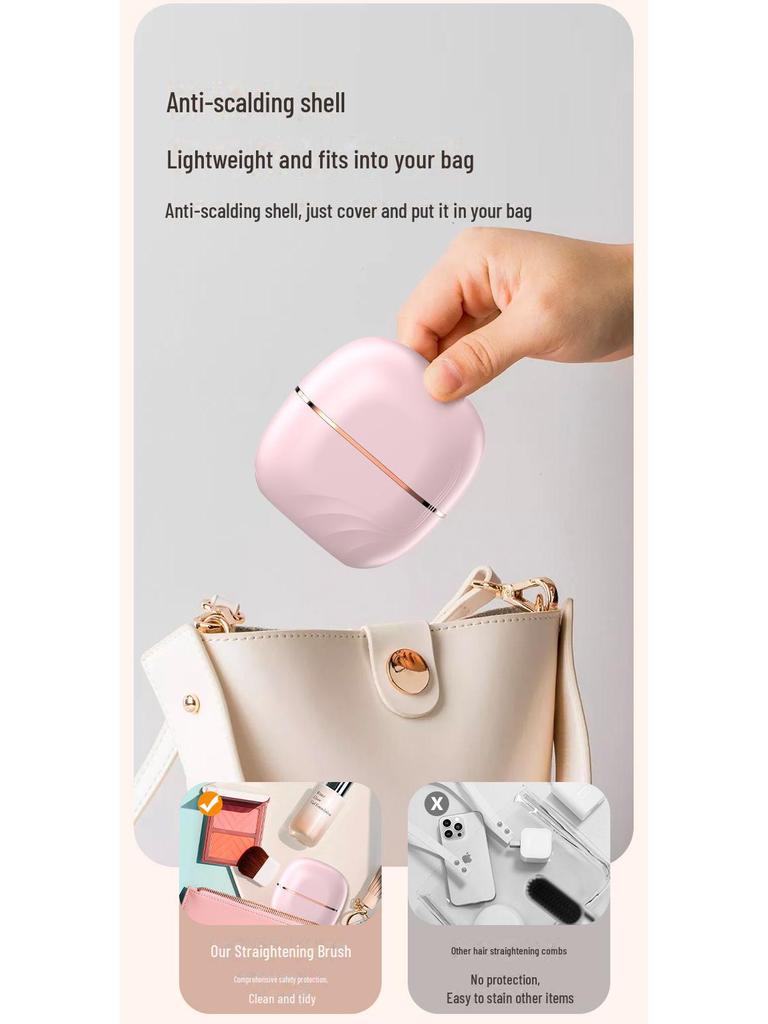 Mini Wireless Hair Styling Comb: Curl and Straighten Without Damage, Negative Ion Technology