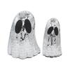 Halloween Disco Ghost Decor Glitter Silver Ghost Disco Mirror Ball Tabletop Decoration for Indoor Tiered Tray Home Decor