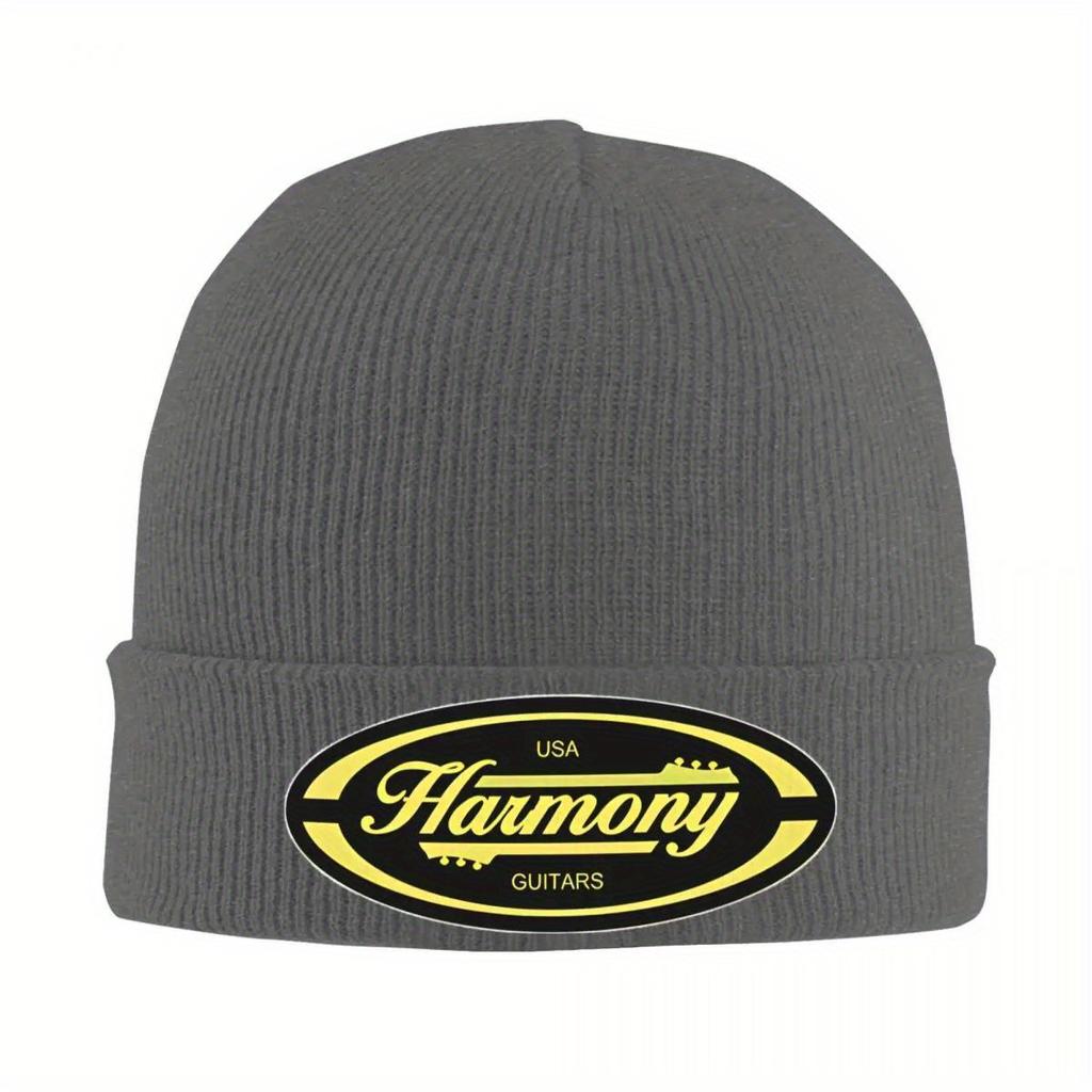 Vintage Harmony Guitars Hat Autumn Winter Beanies Baggy Cap FeUnisex Unisex Knitted Caps