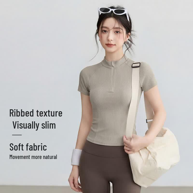 Youyou Women s Short Sleeve Slim Fit Yoga Top M
