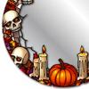 Spider Web Mirror Wall Art Halloween Decorative Stickers with Spiders/Skeletons/Pumpkins, Retro Hanging Festive Party Decorations Ornament,