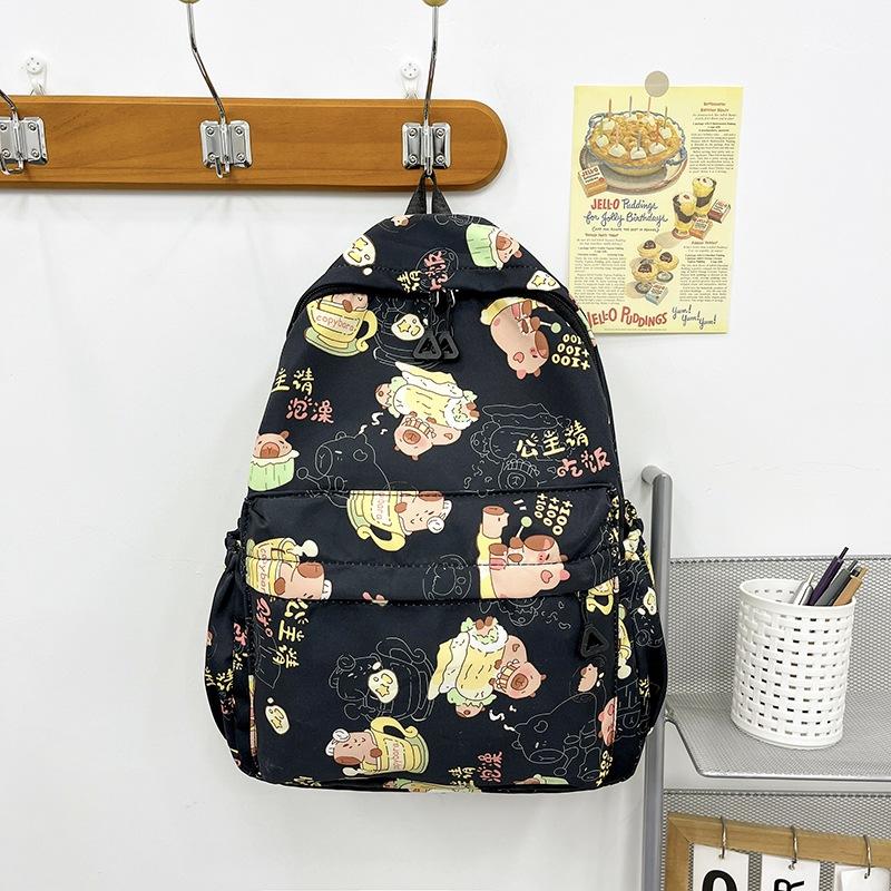 New travel high-value small backpack cute graffiti girl play backpack